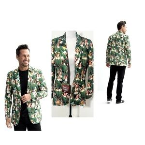 Suitmeister “Buddy The Elf” Holiday Christmas Blazer Small 34-36 Green/Red NWT